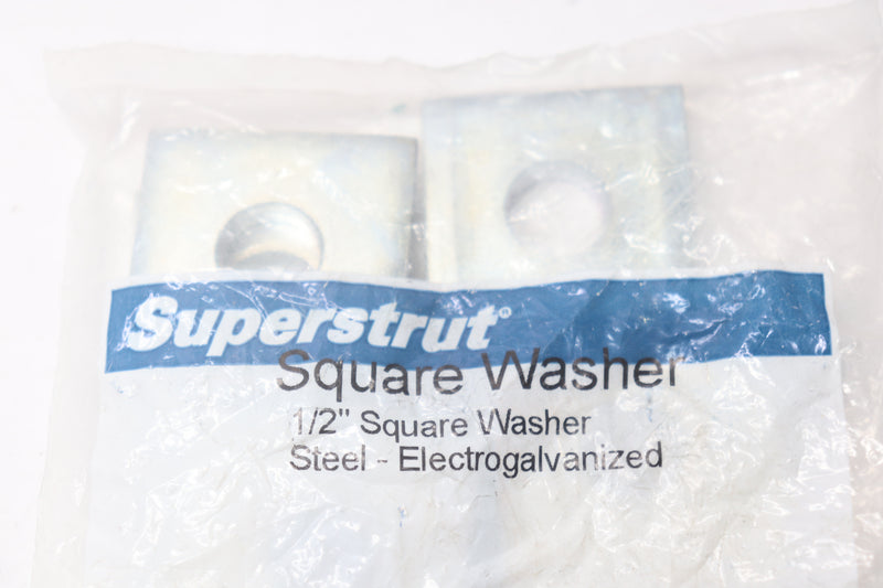 (5-Pk) Superstrut Square Washer Electro Galvanized 1/2" ZAB241-1/2EG