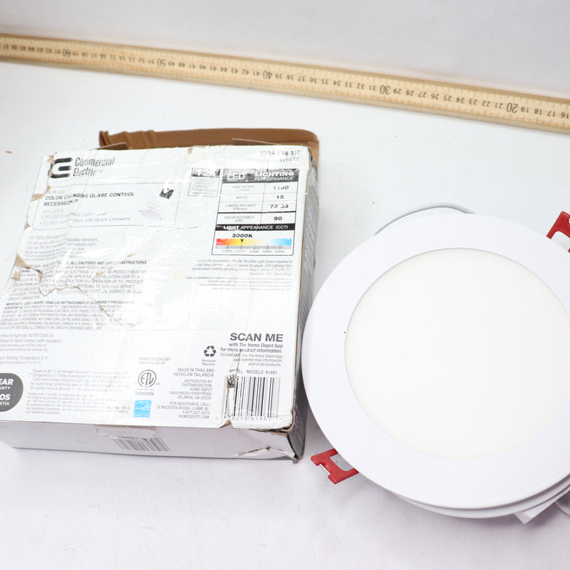 Commercial Electric Ultra Slim Adjustable CCT Canless LED Recessed Light Kit