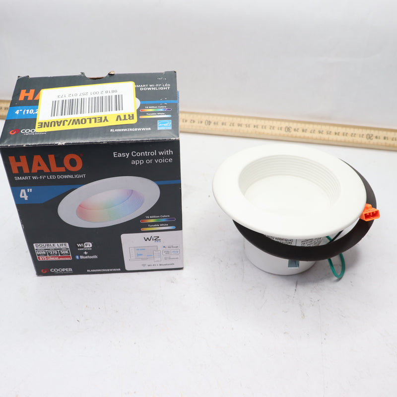 Halo WiFi Retrofit LED Downlight White 600lm 2200K-6500K 4" RL4069WZRGBWWHR