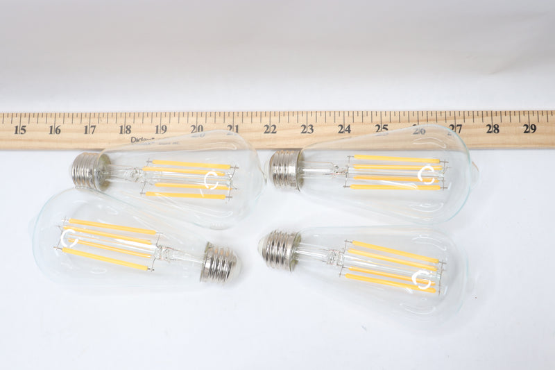 (4-Pk) Feit Electric Edison Style Antique Filament LED Light ST19100CL/927CA/4