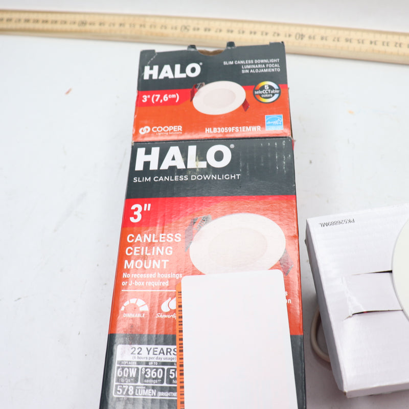 Halo Downlight LED Light Aluminum Matte White 9W 277V HLB3059FS1EMWR