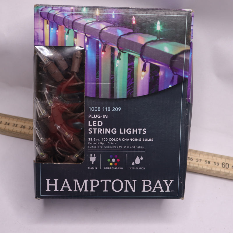 Hampton Bay 100-Light Outdoor/Indoor Color Changing Mini LED Garden String Light