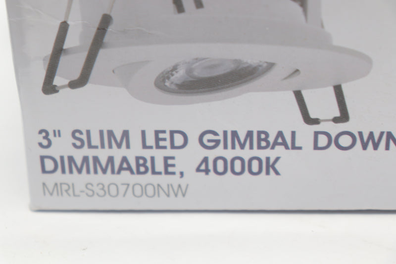 Maxxima Slim Round LED Gimbal Downlight Dimmable 500 Lumens MRL-S30700NW
