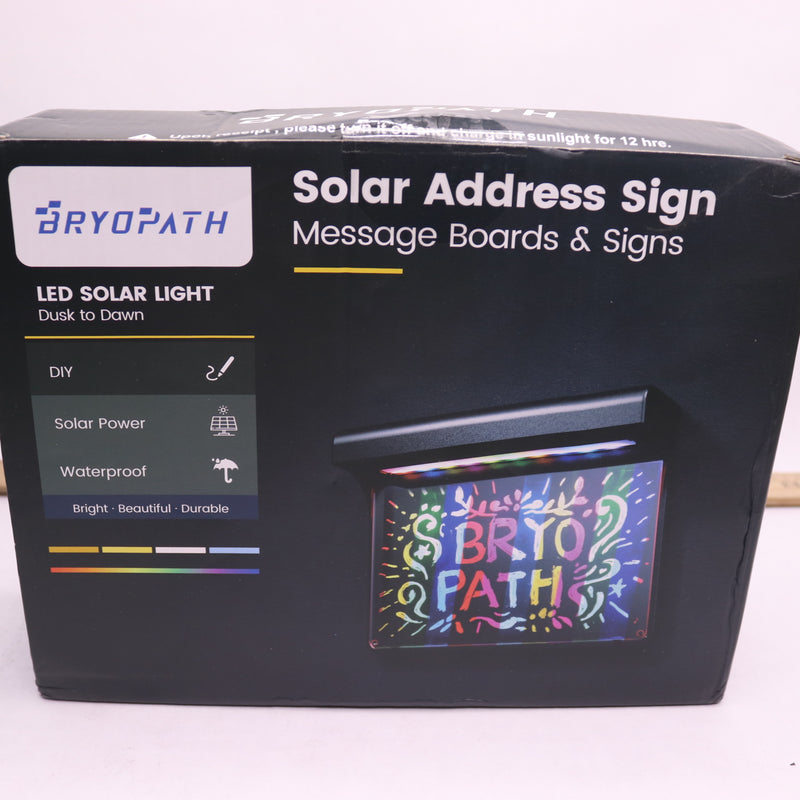 Bryopath Solar Powered LED Address Sign Wall Light With RGB 1009043843