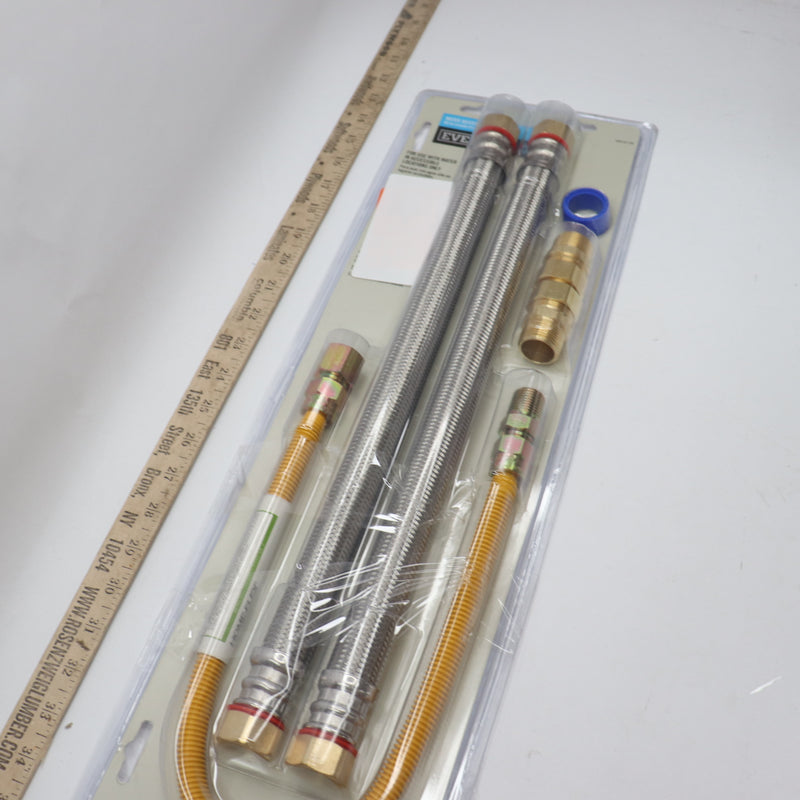 Everbilt Gas Water Heater Installation Kit Stainless Steel/Brass 18" - Complete