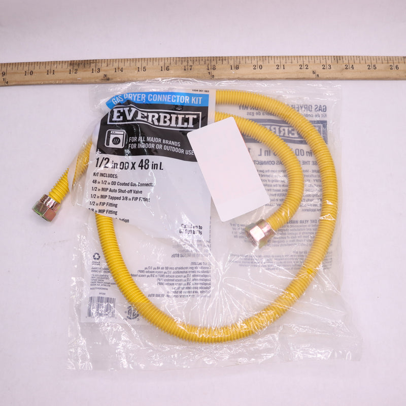 Everbilt Gas Dryer Connector 60,500 BTU 48" x 1/2"OD 98256 - Hose Only