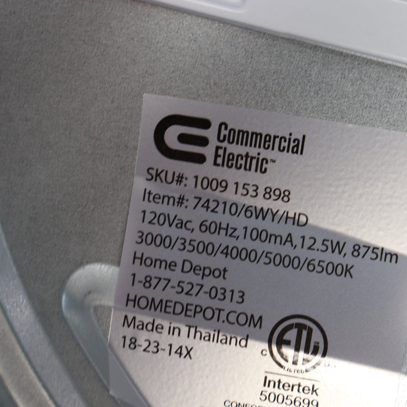 Commercial Electric Round Flat Panel Ceiling Flush Mount 74210/6WY/HD
