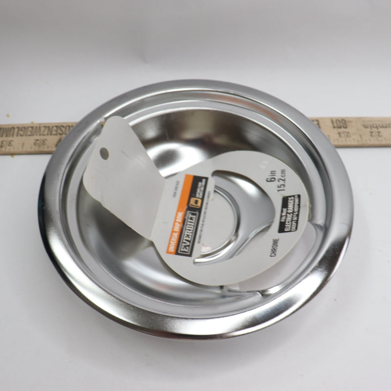 Everbilt Universal Drip Bowl For Electric Ranges Chrome 6" 98232