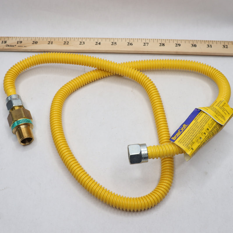 Brasscraft Gas Connector w/ Safety Thermal Excess Flow Valve Yellow CSSD64TE-48