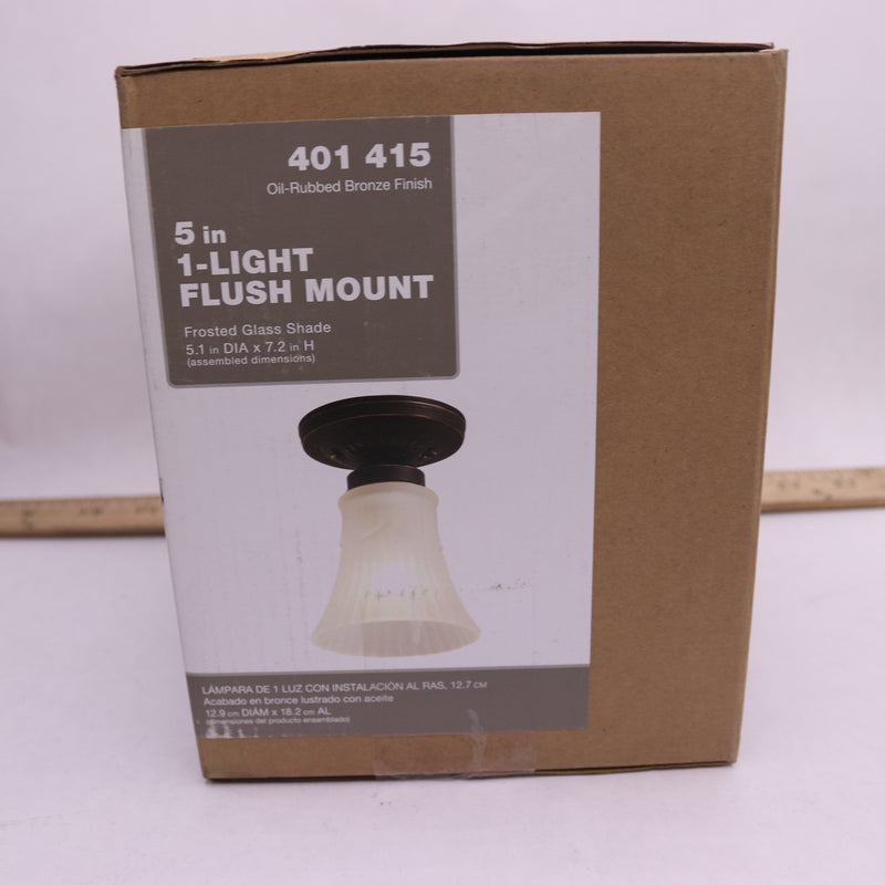 Hampton Bay 5 in. 1-Light Flush Mount Oil Rubbed Bronze