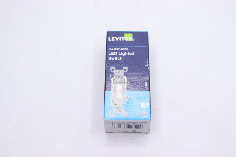 Leviton LED Illuminated Toggle Switch Residential Grade Grounding 15A 120V Clear