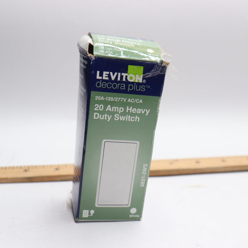 Leviton Decora Plus Rocker Single-Pole AC Quiet Switch 20 Amp 120/277 V White