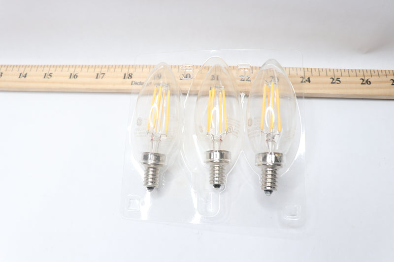 (3-Pk) EcoSmart B13 Dimmable Blunt Tip LED Vintage Edison Light Bulb Clear Glass