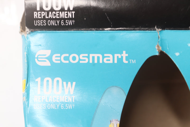 (3-Pk) EcoSmart B13 Dimmable Blunt Tip LED Vintage Edison Light Bulb Clear Glass