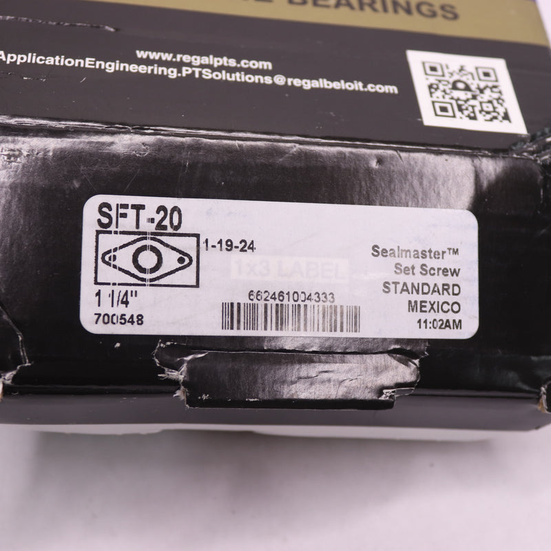 Sealmaster Flange Cartridge Regreasable Cast Iron Housing 1-1/4" x 5-1/8" SFT-20