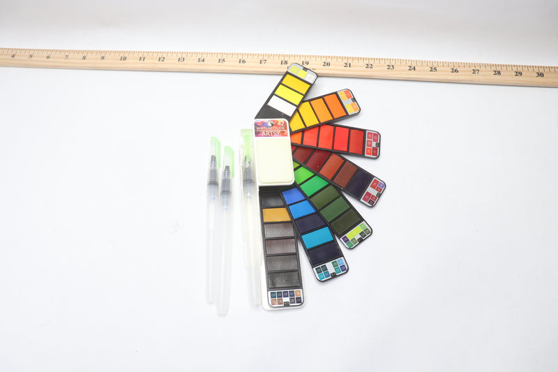 Artsy Watercolor Paint Set Travel Pocket Watercolor Kit 42 Assorted Color