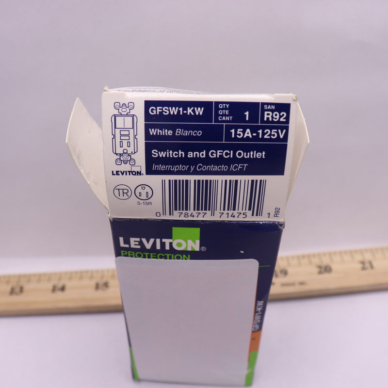 Leviton Combo Self-Test Tamper-Resistant GFCI Outlet & Switch White 15A-125V