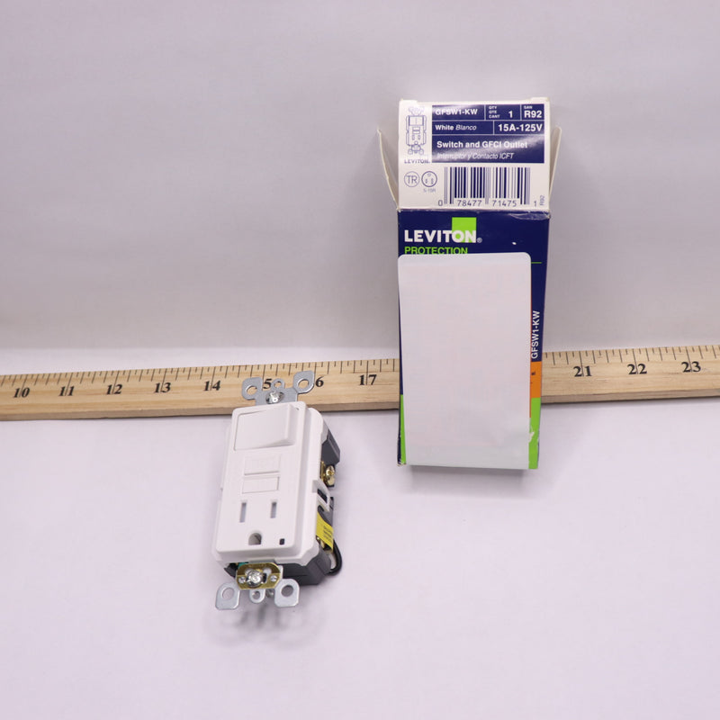 Leviton Combo Self-Test Tamper-Resistant GFCI Outlet & Switch White 15A-125V