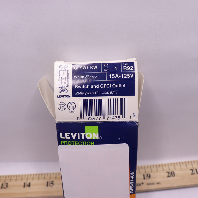 Leviton Combo Self-Test Tamper-Resistant GFCI Outlet & Switch White 15A-125V