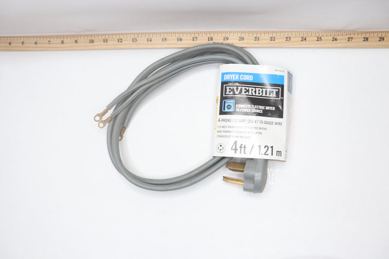 Everbilt Dryer Cord 4-Prong 30A 4' 98280