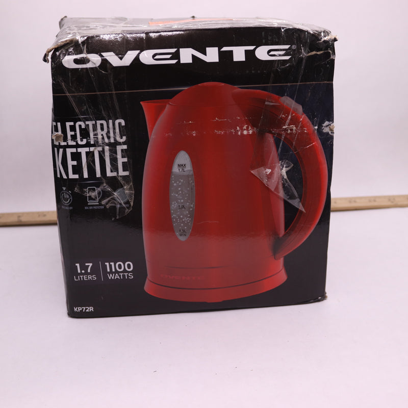 Ovente Electric Kettle Hot Water Heater Red 1.7 Liter KP72R