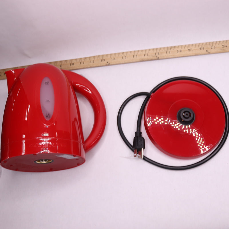 Ovente Electric Kettle Hot Water Heater Red 1.7 Liter KP72R