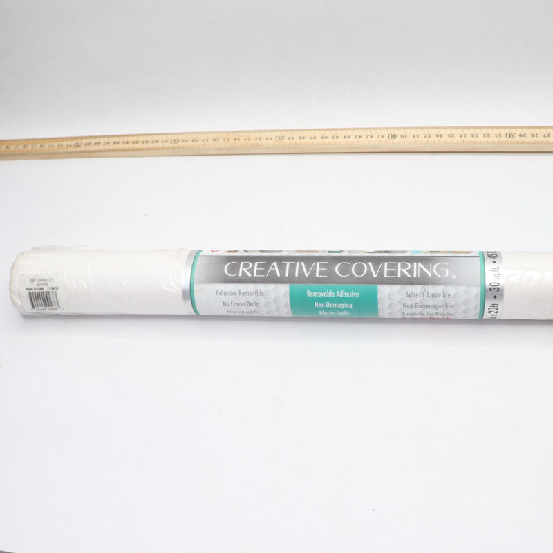 Creative Covering Self-Adhesive Shelf Liner Vinyl White 18'' x 20' 20F-C9A952-06
