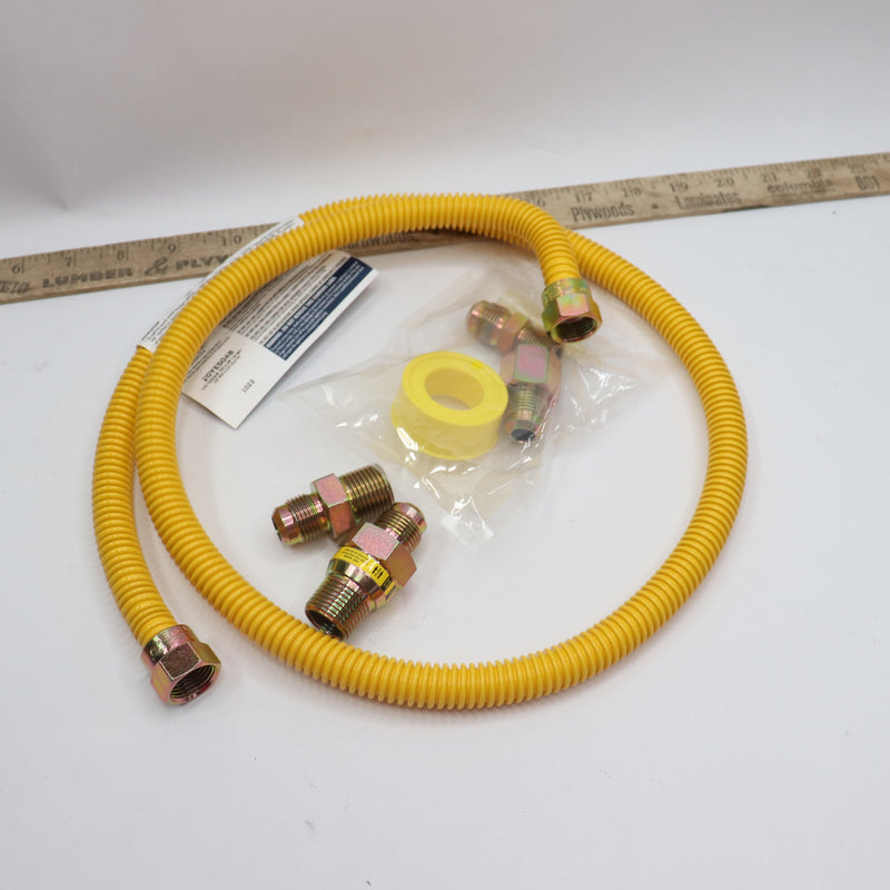 Everbilt Gas Dryer Connector Kit Yellow 1/2" X 48" 98256