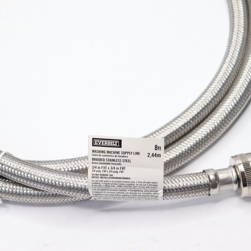 Everbilt Washing Machine Hose Stainless Steel 3/4" x 3/4" x 8Ft 724396341EB