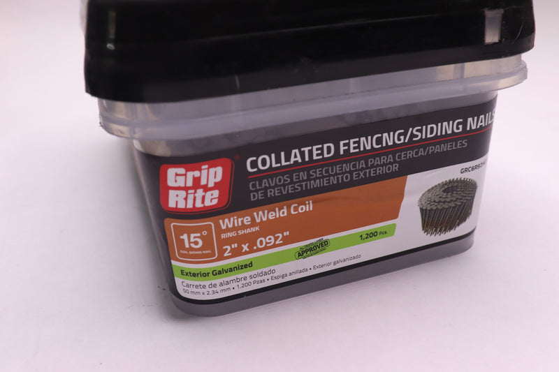 Grip-Rite 15 Degree Wire Weld Coil Siding Nail Galvanized  2" x.092" GRC6R92HG1