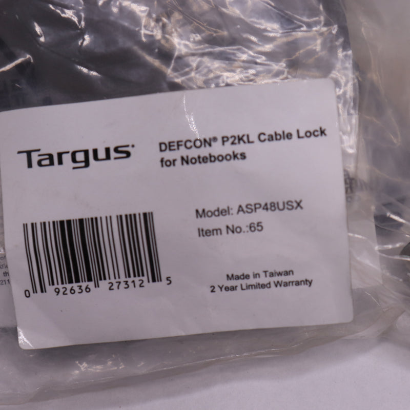 Targus Single Key Lock Galvanized Steel 6' Long ASP48USX