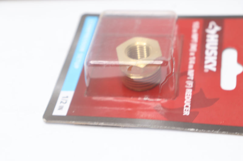 Husky Female Coupler Pipe Fitting Brass 1/2 Male X 1/4 Female 368 081