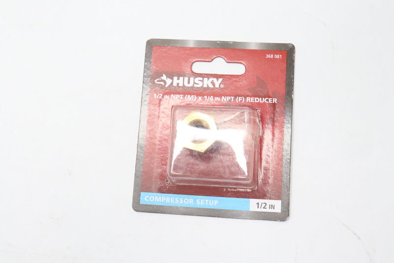 Husky Female Coupler Pipe Fitting Brass 1/2 Male X 1/4 Female 368 081