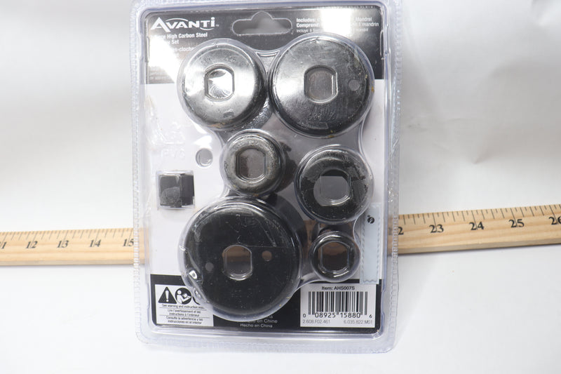 (7-Pk) Avanti Hole Saw Set High Carbon Steel Black AHS007S - Dirty