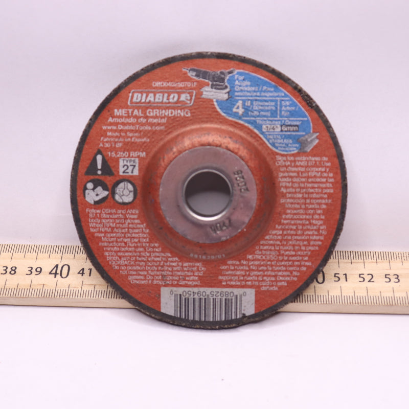 Diablo Metal Grinding Disc Aluminum Oxide 4" D x 5/8" DBD040250701F