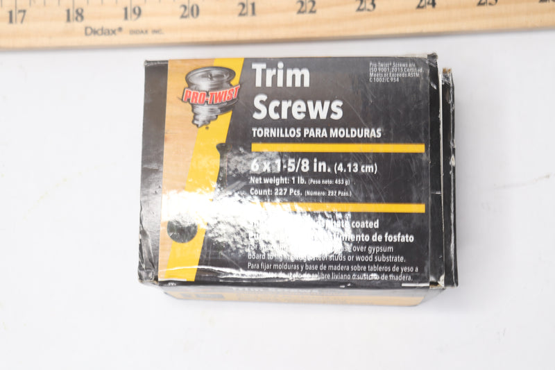 (190-Pk) Pro Twist Square Drive Sharp Point Wood Screw Black 6 x 1.62" NTH1581