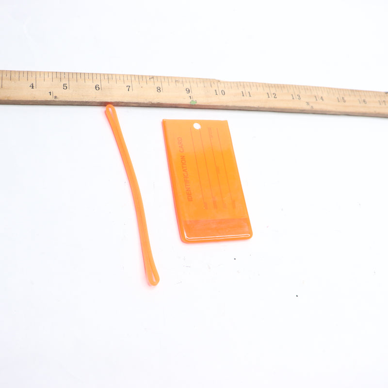 ID Card Tag Plastic Orange 4-1/4 X 2-1/4"