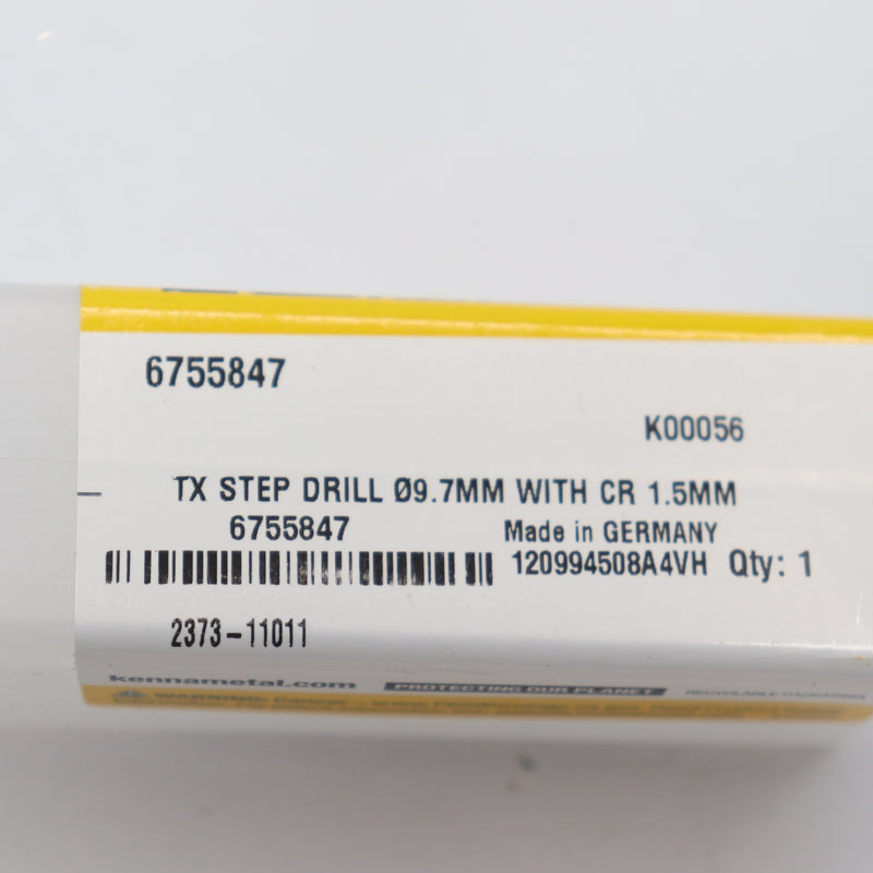 (1-Pk) Kennametal TX Step Drill 9.77mm W CR 1.5mm 6755847
