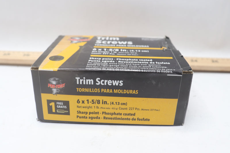 (227-Pk) Pro-Twist Internal Square Trim-Head Drywall Screws Metal Black