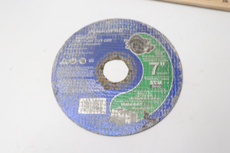 Avanti Masonry Cut-Off Disc Aluminum Oxide 7" x 5/8" - WORN