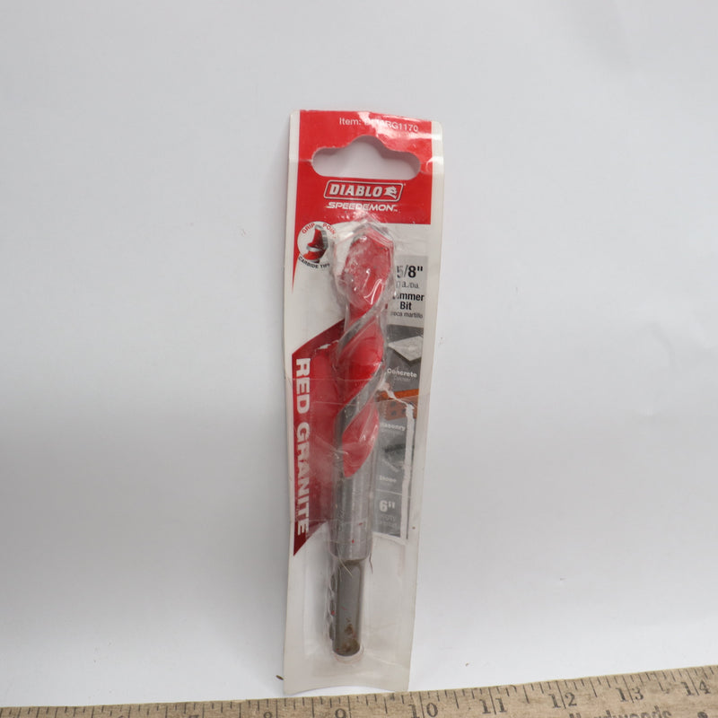 Diablo Speedemon Hammer Drill Bit Granite Carbide Tipped Red 5/8" x 6" DMARG1170