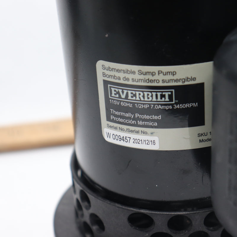 Everbilt Sump Pump 1/2 HP Tether Switch Aluminum 1006013668 HDPS50W