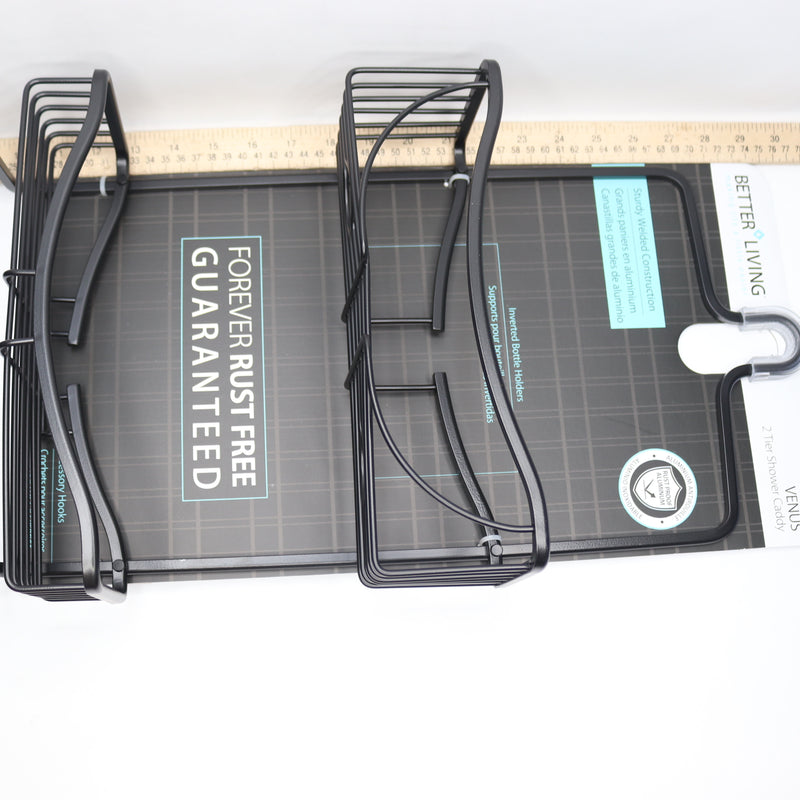 Better Living Venus Shower Caddy Matte Black 19.5" x 4.5" x 11" 13635