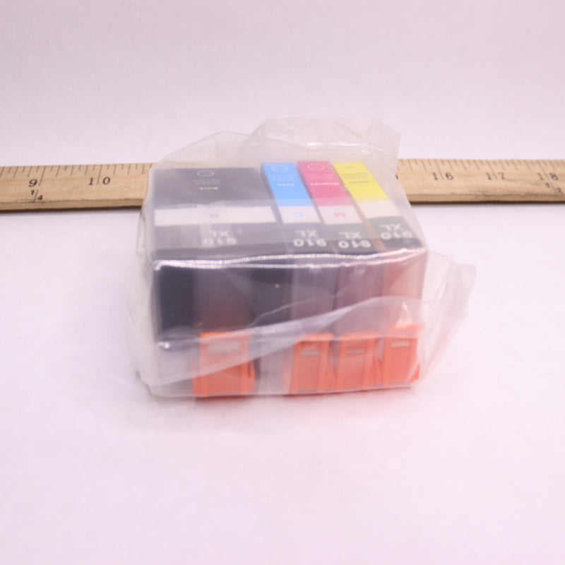 (4-Pk) Asoih Replacement Ink Cartridges For Officejet Pro Black & Color 910XL