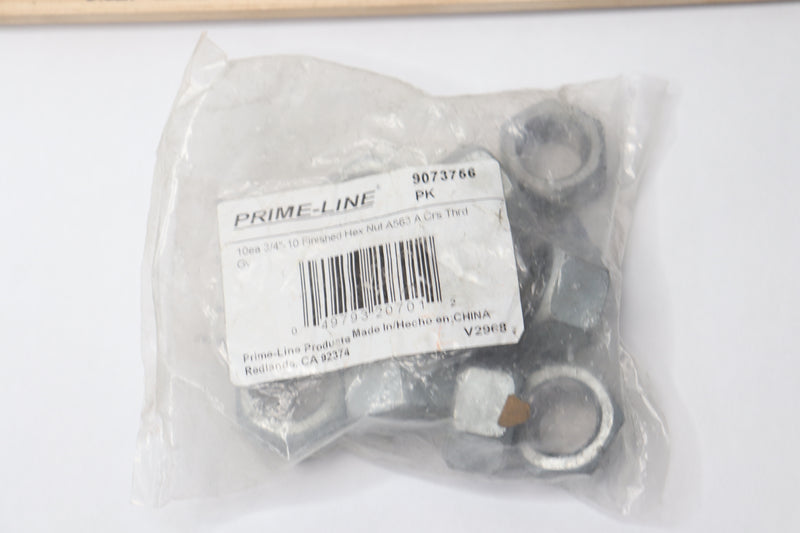 (10-Pk) Prime-Line Finished Hex Nuts A563 Grade A Hot Dip Galvanized 3/4"-10