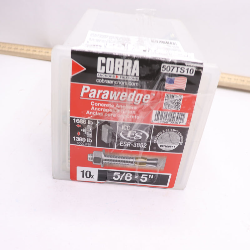 (10-Pk) Cobra Concrete Anchors 5/8 x 5" 507TS10