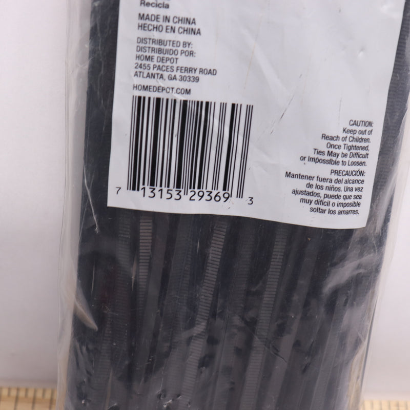 (100-Pk) Commercial Electric UV Resistant Cable Tie Nylon Black 50lb 8" 295 813
