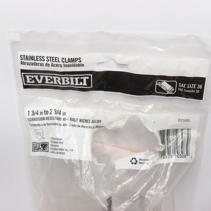 (9-Pk) Everbilt Hose Clamp Stainless Steel 1-3/4" - 2-3/4" 67365