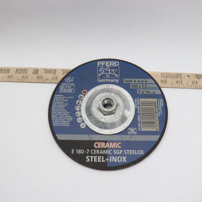 PFERD Grinding Wheel Stainless Steel 7" x 1/4" x 7/8" 60058