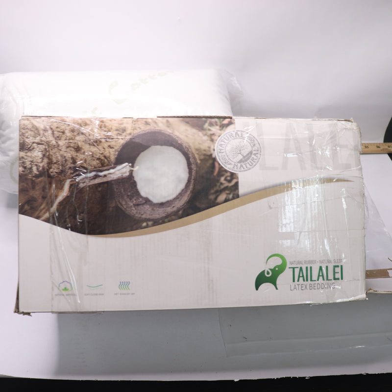 Tailalei Sleeping Pillow Talalay Natural Latex White Ivory Medium 23" x 15" x 5"